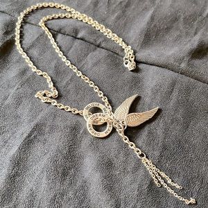 Winged Long Necklace Silver